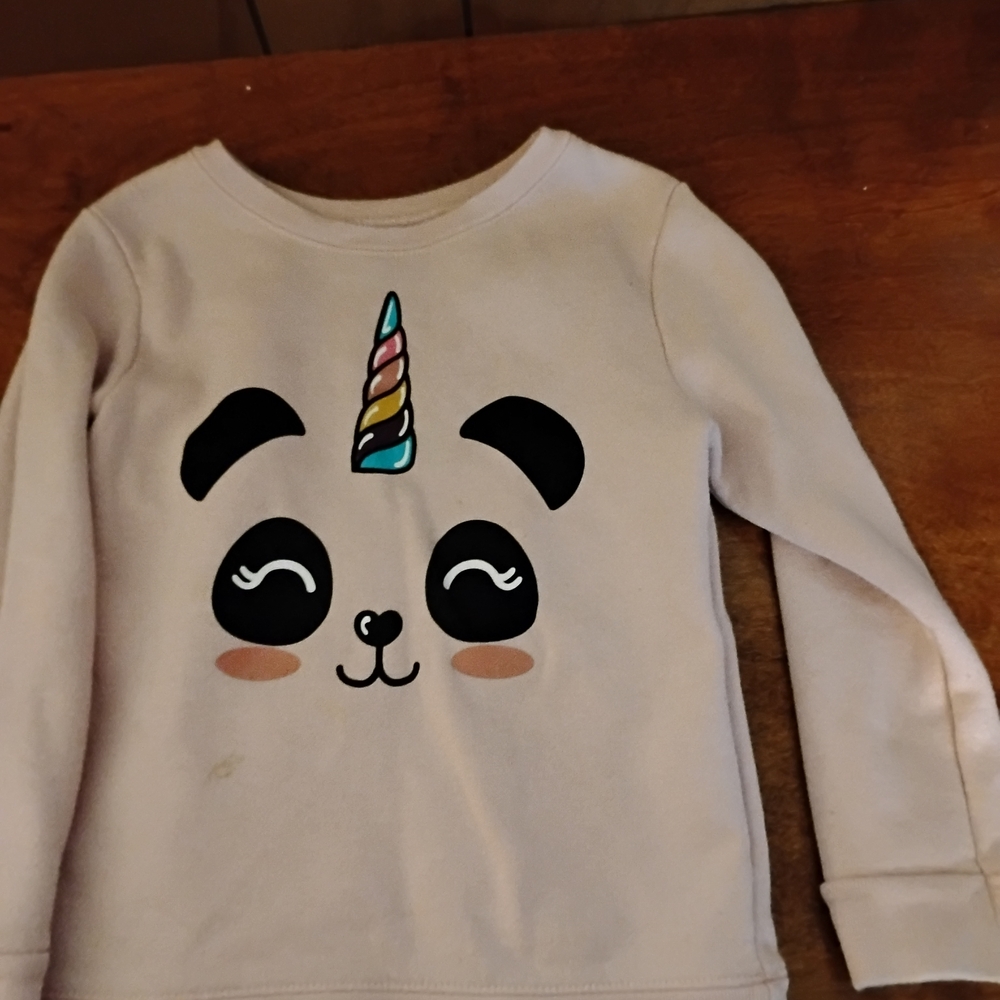 Unicorn Panda Kids Shirt - Cream